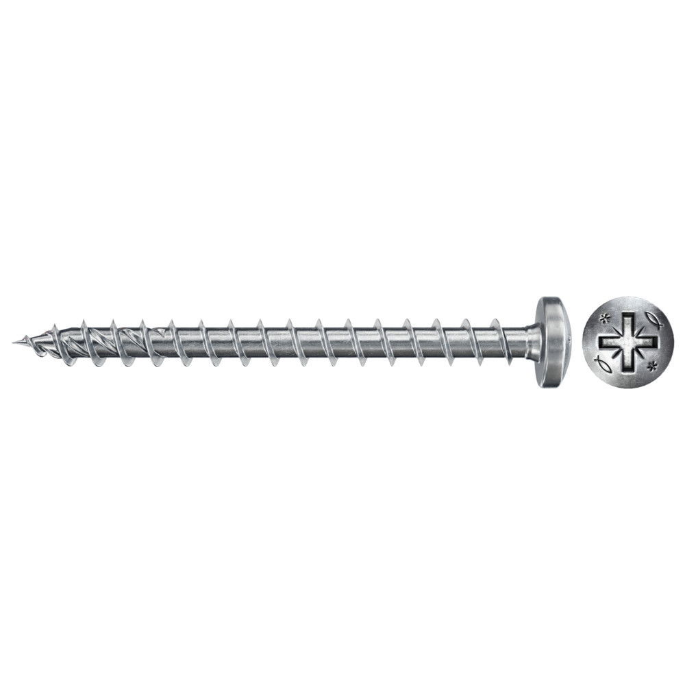 Fischer FPF II PZF 4.5 x 40 BC 200 lencsefejű, kékre horganyzott végigmenetes forgácslapcsavar, PZ behajtással, 200 db/csomag termék fő termékképe